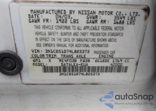 3N1CB51D74L825373: 43544145