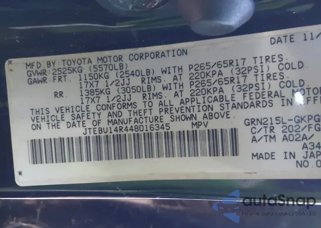 JTEBU14R448016345: 43544166