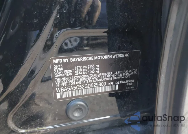 WBA5A5C52GD529909: 43544234