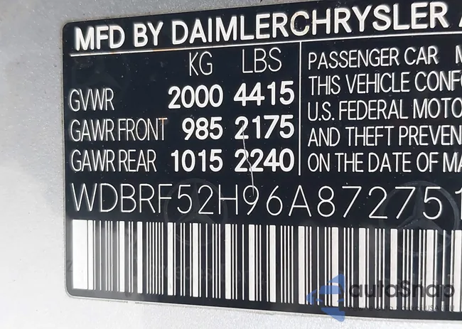 WDBRF52H96A872751: 43544308