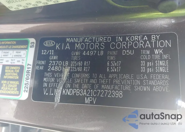 KNDPB3A21C7272398: 43545361