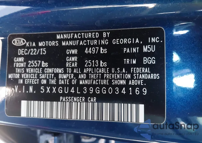 5XXGU4L39GG034169: 43545459