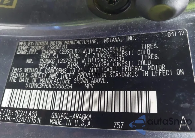 5TDYK3EH9CS066254: 43545471