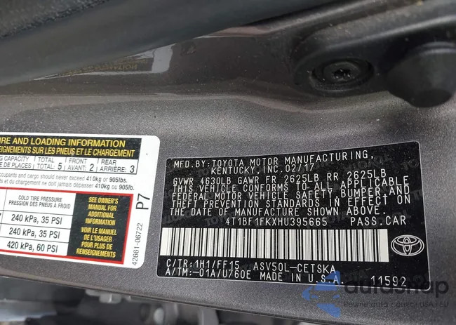 4T1BF1FKXHU395665: 43545531