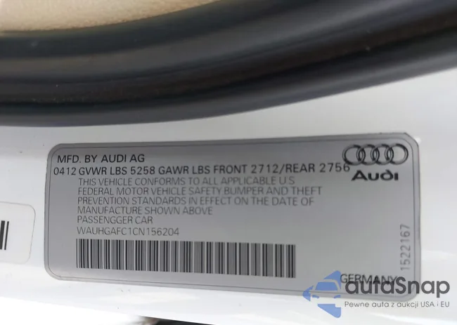 WAUHGAFC1CN156204: 43545540