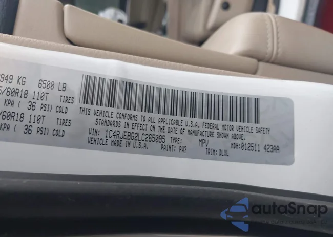 1C4RJEBG2LC265095: 43545549