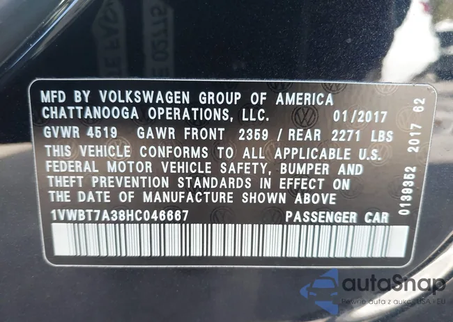 1VWBT7A38HC046667: 43545558