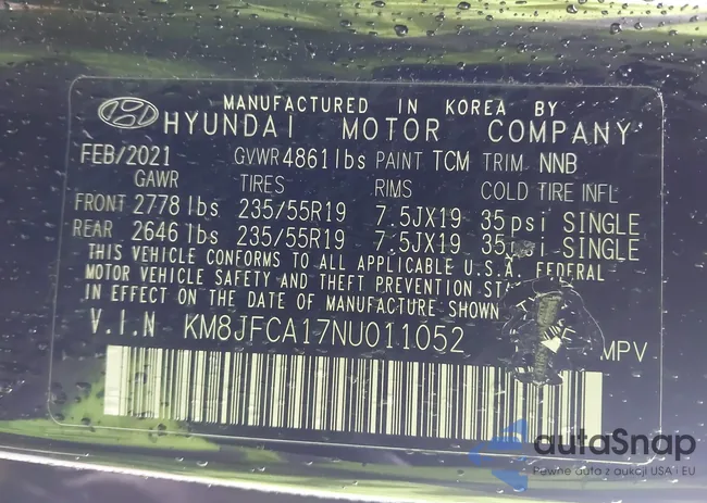 KM8JFCA17NU011052: 43545607