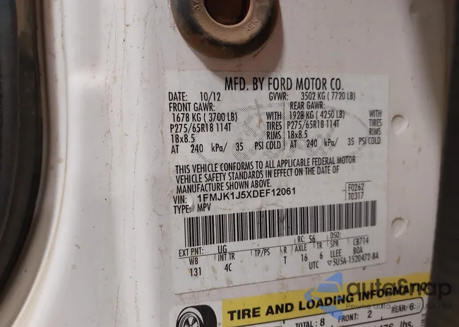 1FMJK1J5XDEF12061: 43545615