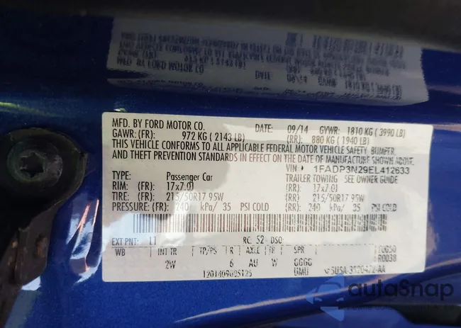 1FADP3N29EL412633: 43545650