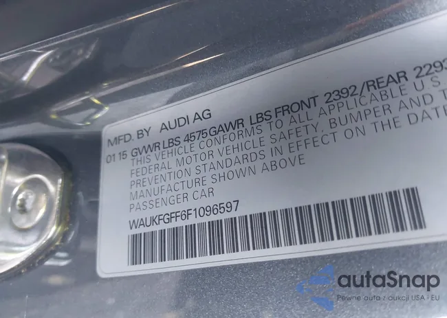 WAUKFGFF6F1096597: 43545675