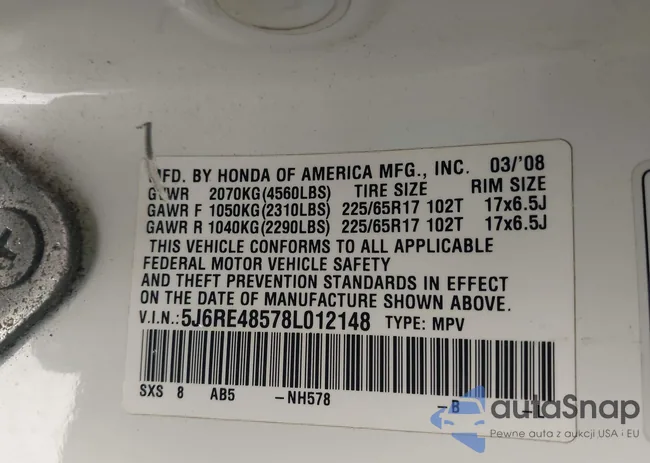 5J6RE48578L012148: 43545832