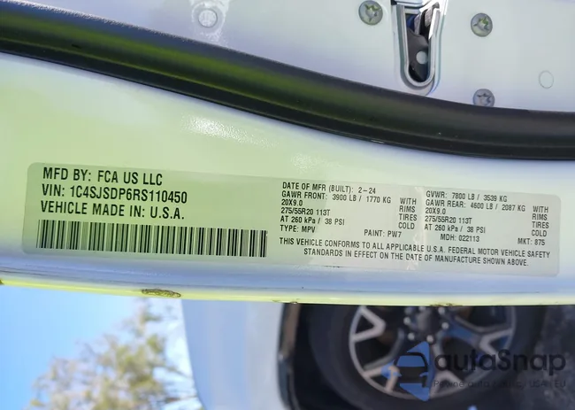 1C4SJSDP6RS110450: 43545866