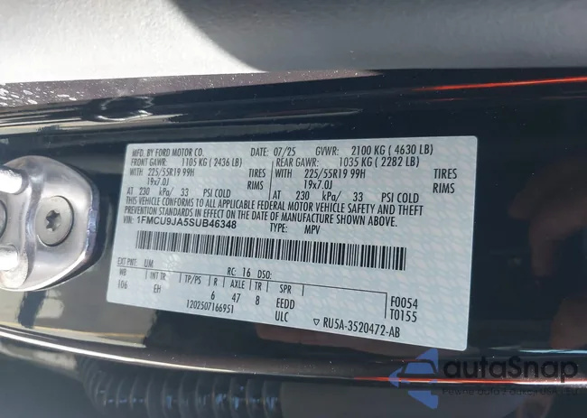 1FMCU9JA5SUB46348: 43544978