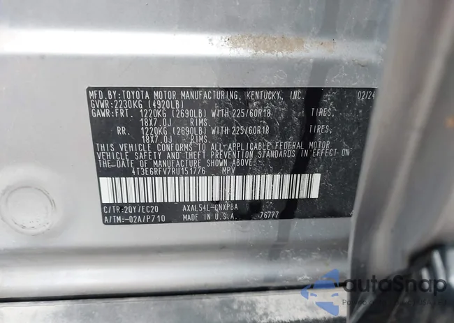 4T3E6RFV7RU151776: 43545071