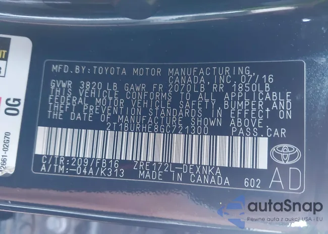 2T1BURHE8GC721300: 43545114