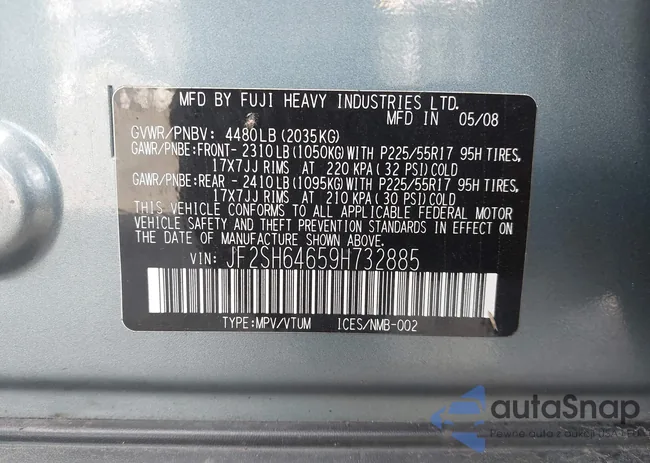 JF2SH64659H732885: 43545248