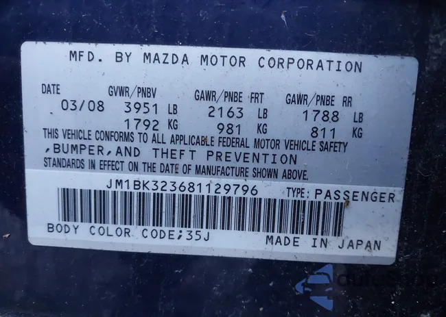 JM1BK323681129796: 43545287