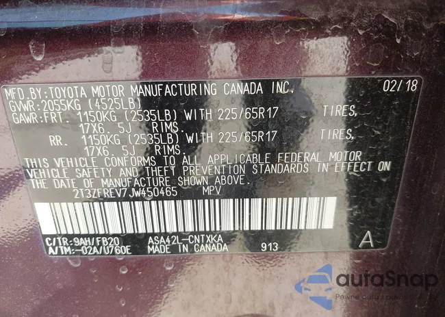 2T3ZFREV7JW450465: 43546381