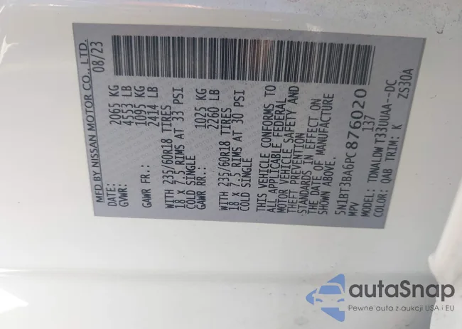 5N1BT3BA6PC876020: 43546398