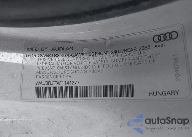 WAU3FLFFXF1141277: 43546626