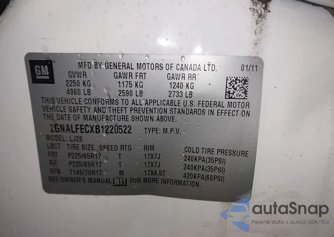 2GNALFECXB1220522: 43546692