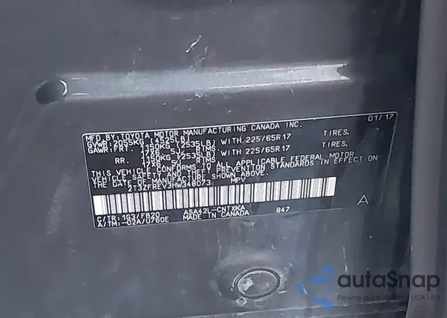 2T3ZFREV3HW348073: 43546799