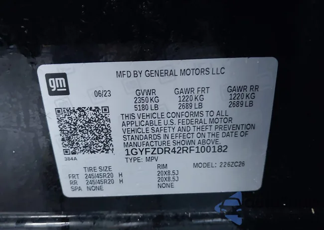 1GYFZDR42RF100182: 43546833