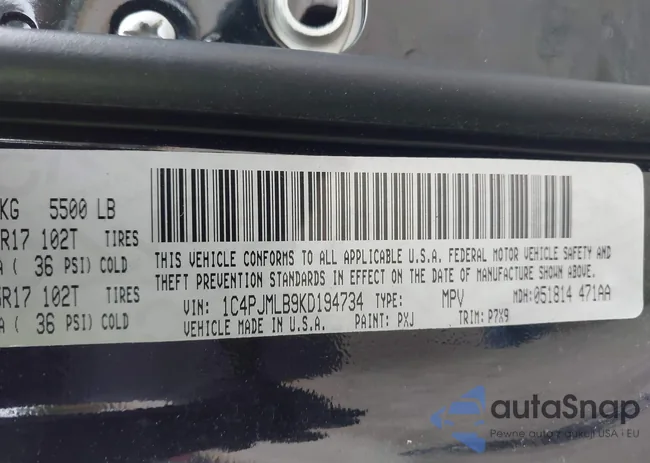 1C4PJMLB9KD194734: 43546835