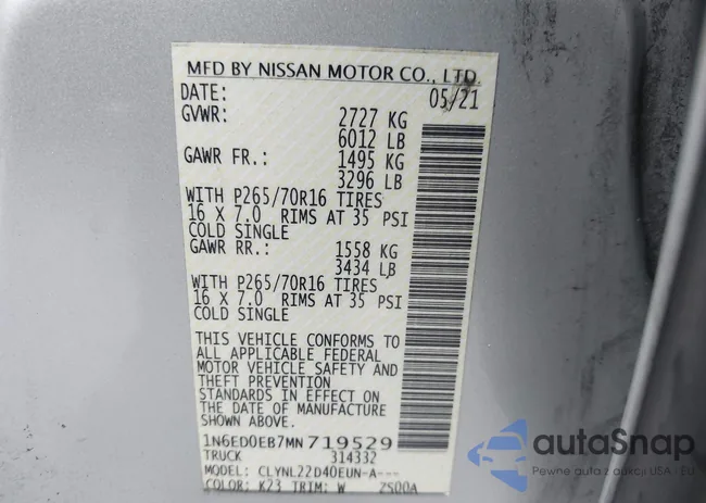 1N6ED0EB7MN719529: 43546868