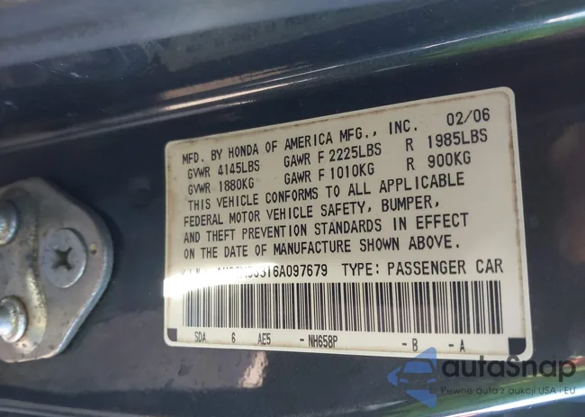 1HGCM56316A097679: 43546895