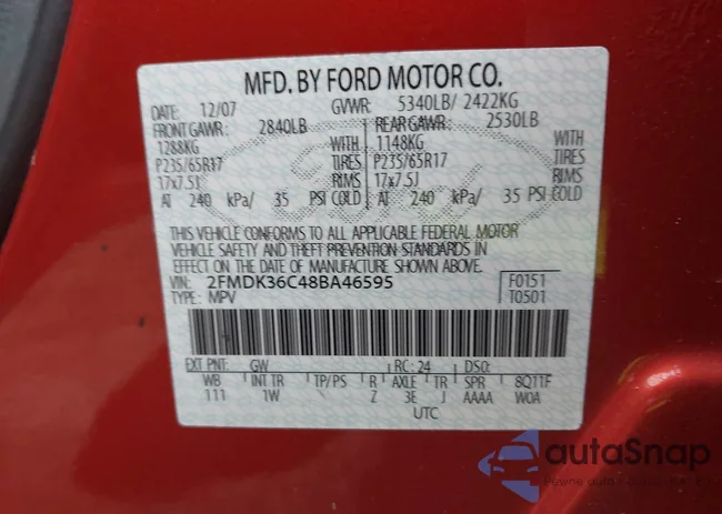 2FMDK36C48BA46595: 43545962