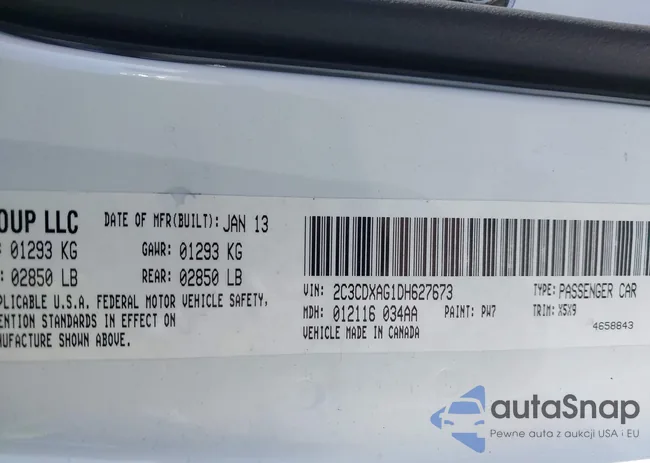 2C3CDXAG1DH627673: 43546060