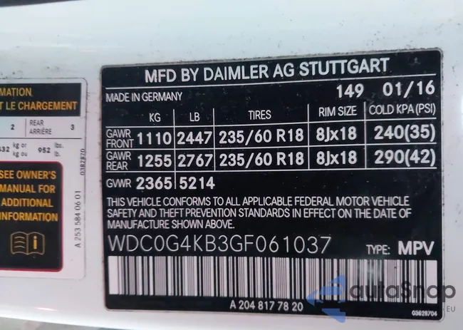 WDC0G4KB3GF061037: 43546073