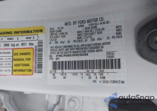 3FMCR9B63RRE58598: 43546089