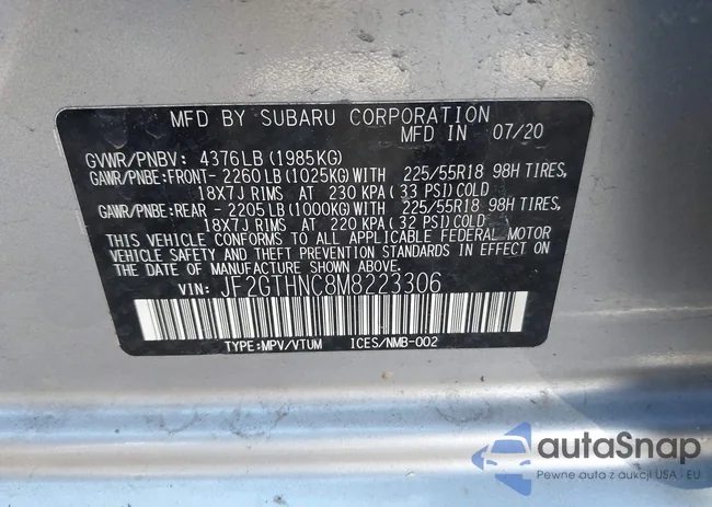 JF2GTHNC8M8223306: 43546130