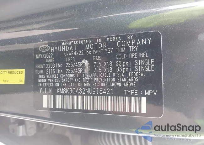 KM8K3CA32NU918421: 43546171