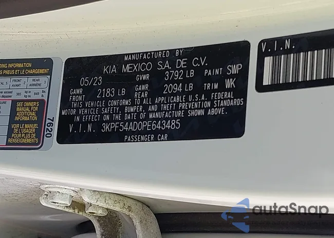 3KPF54AD0PE643485: 43546177