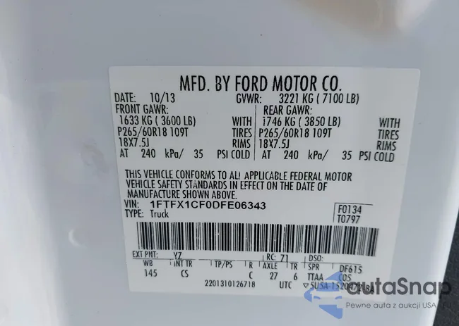 1FTFX1CF0DFE06343: 43547395