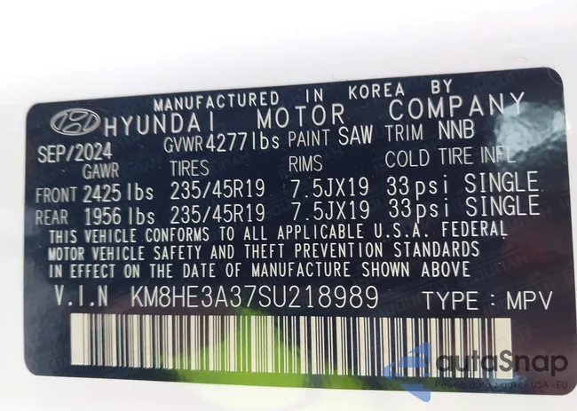 KM8HE3A37SU218989: 43547597