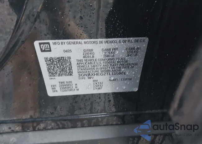 3GNAXHEG2TL119901: 43547646