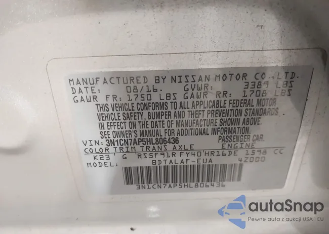 3N1CN7AP5HL806436: 43547709