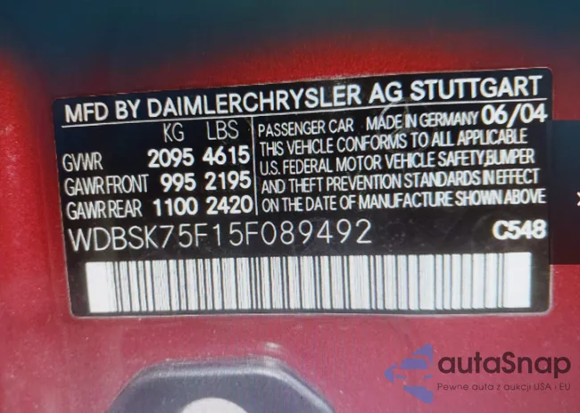 WDBSK75F15F089492: 43547896