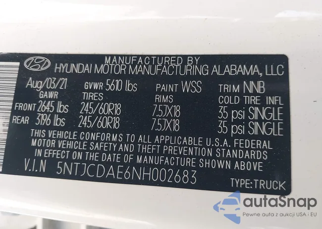 5NTJCDAE6NH002683: 43547003