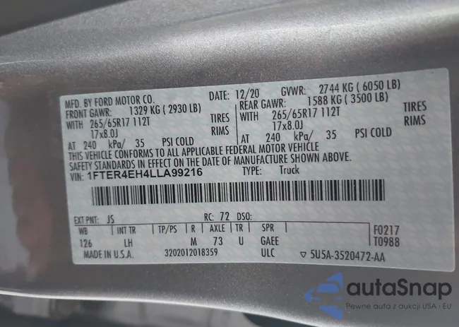 1FTER4EH4LLA99216: 43547112