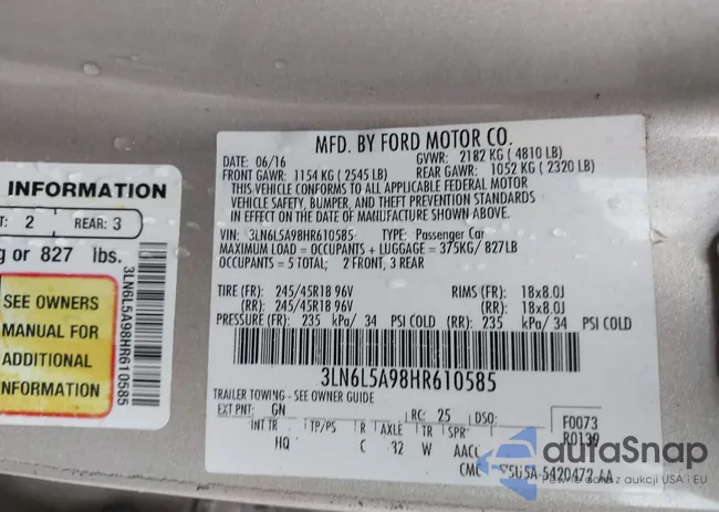 3LN6L5A98HR610585: 43547141