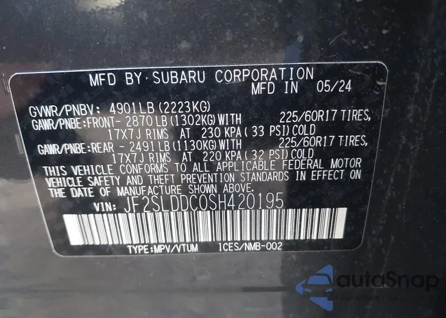 JF2SLDDC0SH420195: 43547171