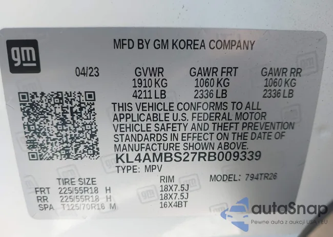 KL4AMBS27RB009339: 43547267