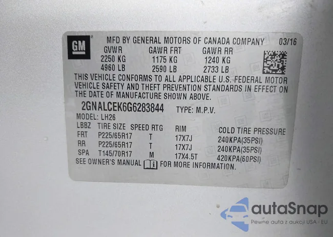 2GNALCEK6G6283844: 43547285