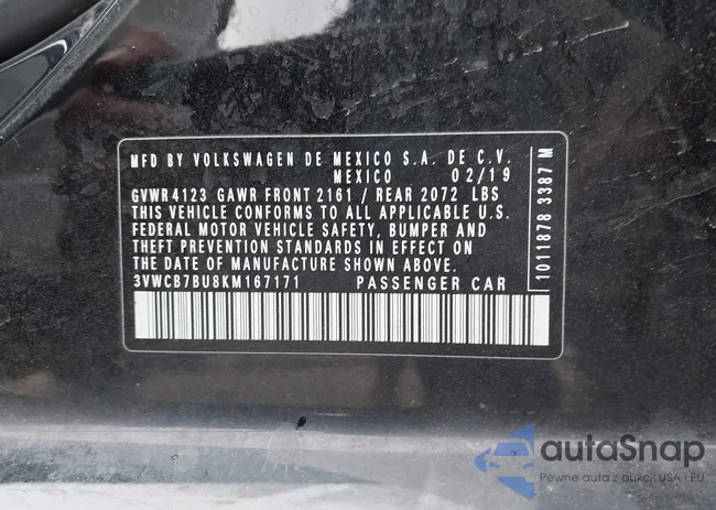 3VWCB7BU8KM167171: 43548481